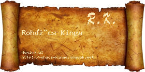 Rohács Kinga névjegykártya